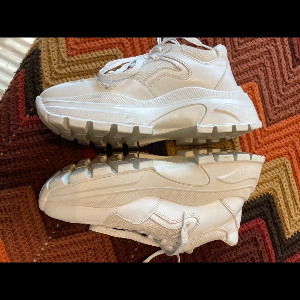 Prada Signature Logo Leather Chunky Sneakers, 9.5 - Picture 8 of 12